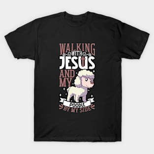 Jesus and dog - Poodle T-Shirt